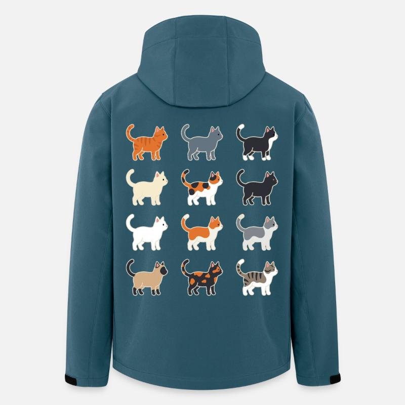 Katzen Illustration Raster - Recycelte Männer Softshell-Jacke von Stanley/Stella - Dunkles Petrol
