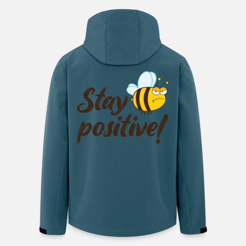 Stay Positive Grumpy Bee Humoroutfit - Softshelljacka herr i återvunnen polyester Stanley/Stella - mörk petrol