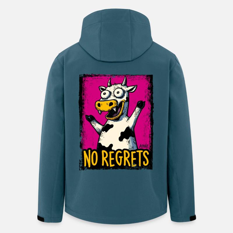Pas de regrets Cow Pop Art - Veste softshell homme en polyester recyclé Stanley/Stella - bleu pétrole foncé