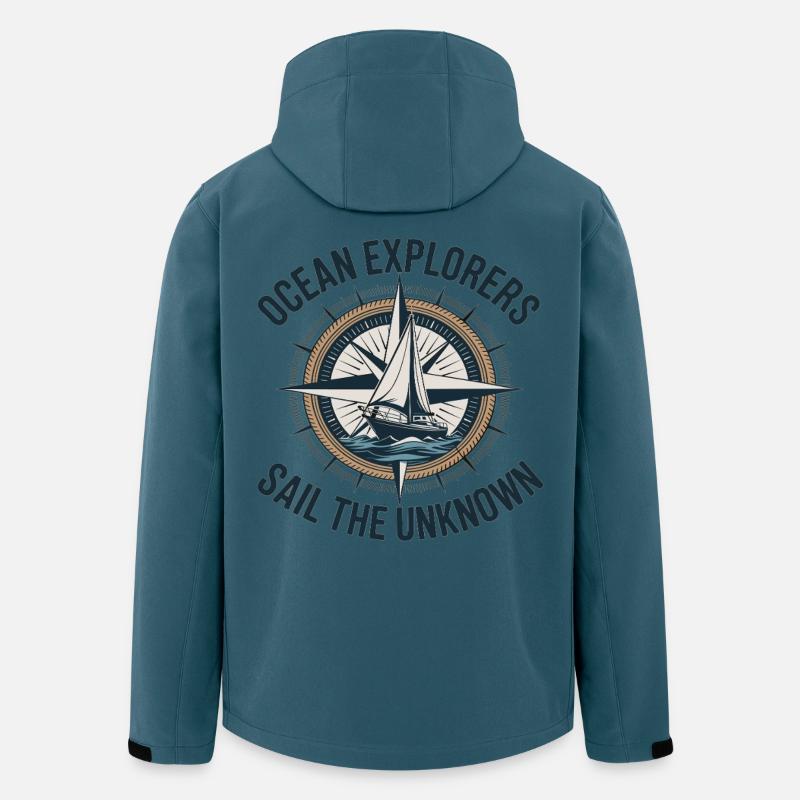 Ocean Explorers – Segeln Abenteuer Kompass - Recycelte Männer Softshell-Jacke von Stanley/Stella - Dunkles Petrol