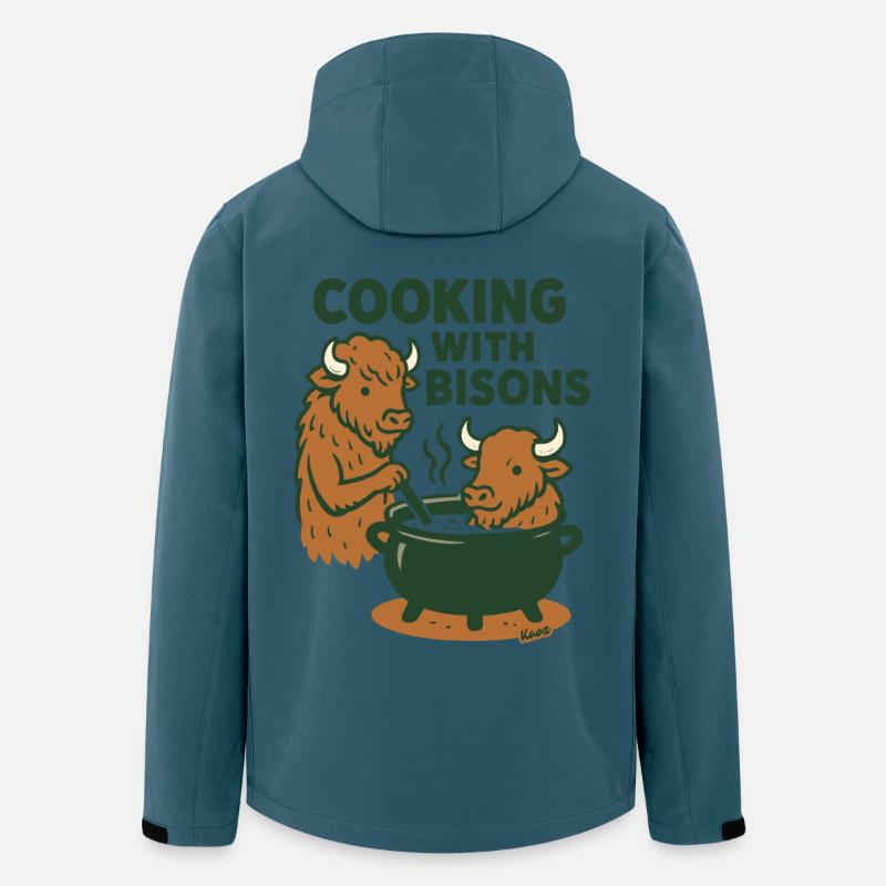 Kochen mit Bisons - Recycelte Männer Softshell-Jacke von Stanley/Stella - Dunkles Petrol