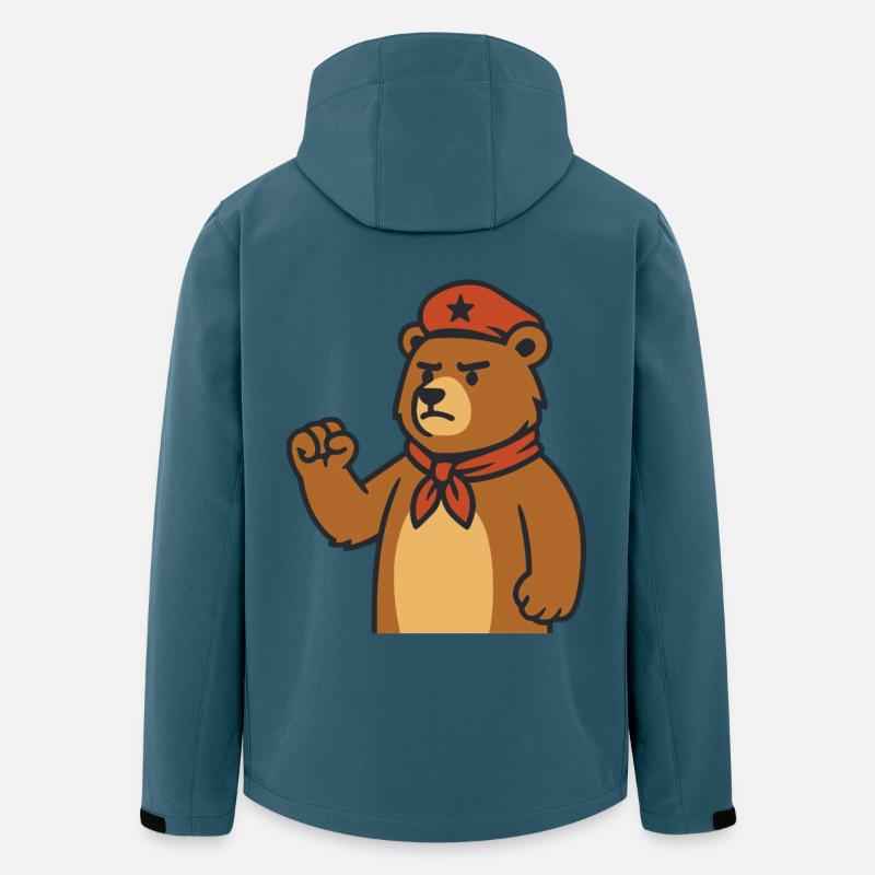 Wach Bär mit rotem Halstuch - Recycelte Männer Softshell-Jacke von Stanley/Stella - Dunkles Petrol