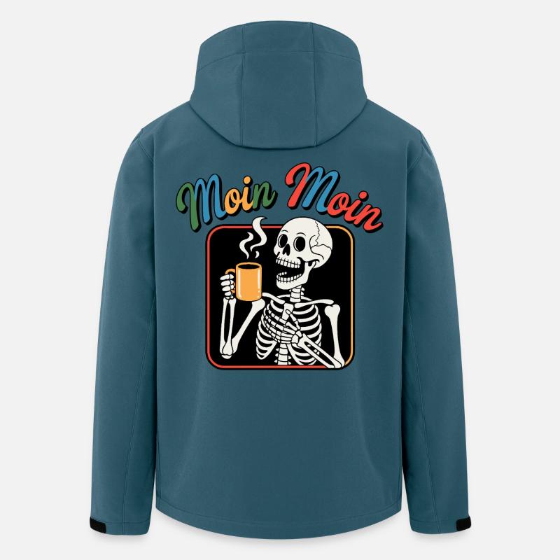 Moin Moin Skelettt Kaffee - Recycelte Männer Softshell-Jacke von Stanley/Stella - Dunkles Petrol