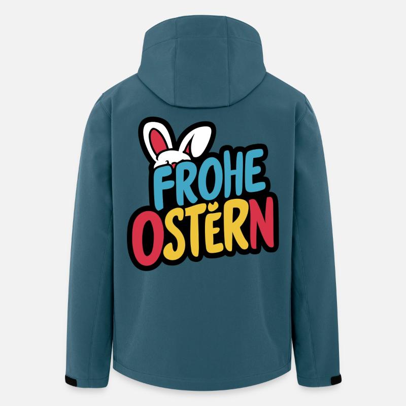 Frohe Ostern Hase - Recycelte Männer Softshell-Jacke von Stanley/Stella - Dunkles Petrol