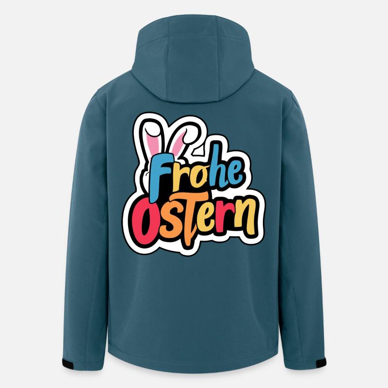 Frohe Ostern Hase - Recycelte Männer Softshell-Jacke von Stanley/Stella - Dunkles Petrol