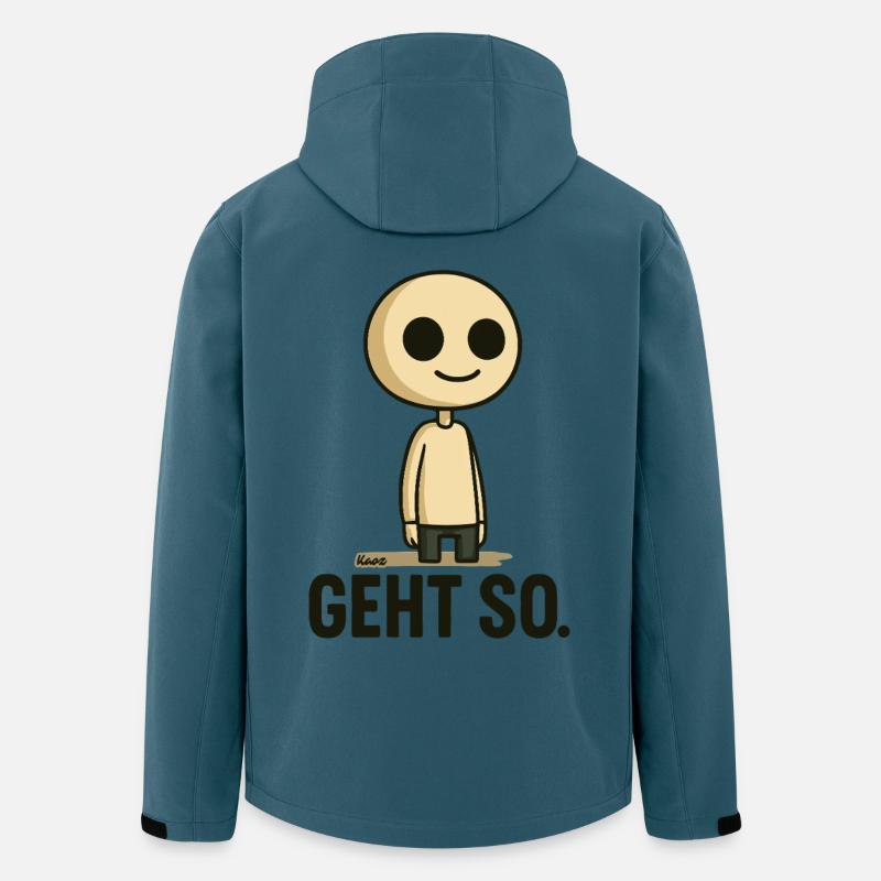 Geht so Cartoon Minimal - Recycelte Männer Softshell-Jacke von Stanley/Stella - Dunkles Petrol