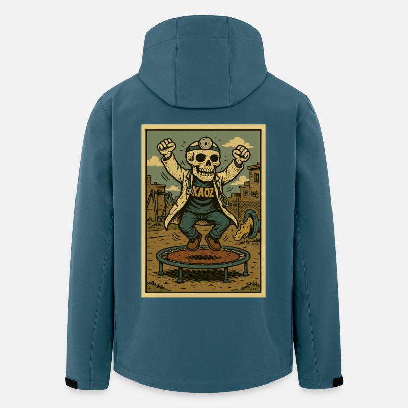 Docteur Squelette sur Trampoline - Veste softshell homme en polyester recyclé Stanley/Stella - bleu pétrole foncé