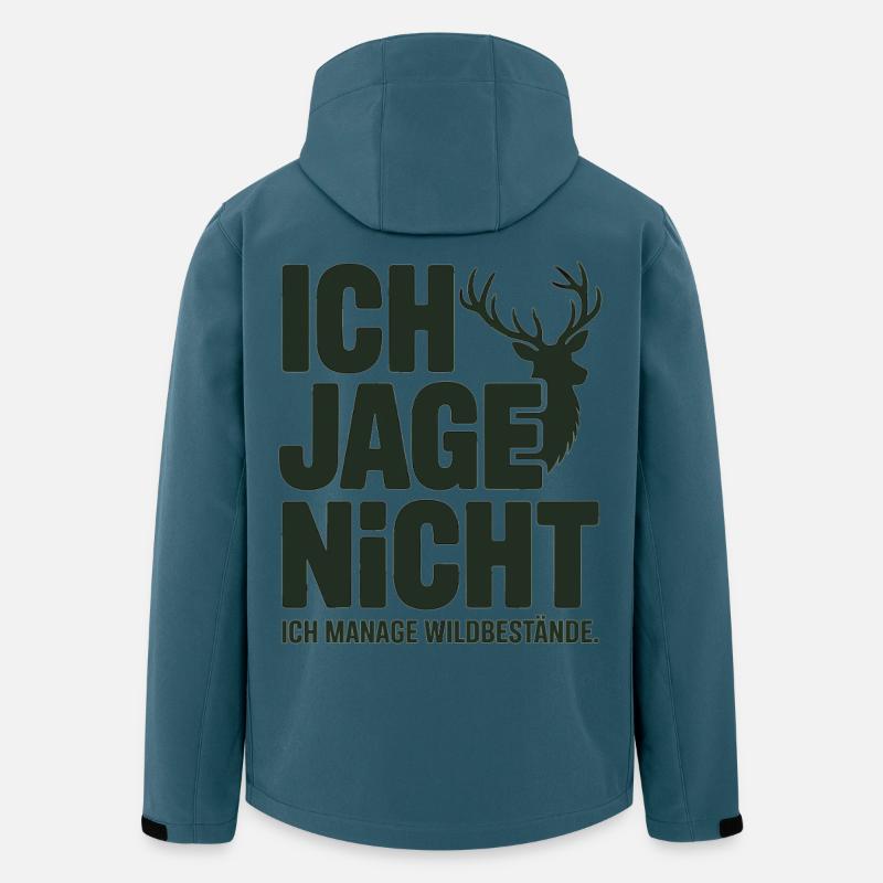 Jagd T-Shirt – Jäger Spruch mit Hirsch - Recycelte Männer Softshell-Jacke von Stanley/Stella - Dunkles Petrol