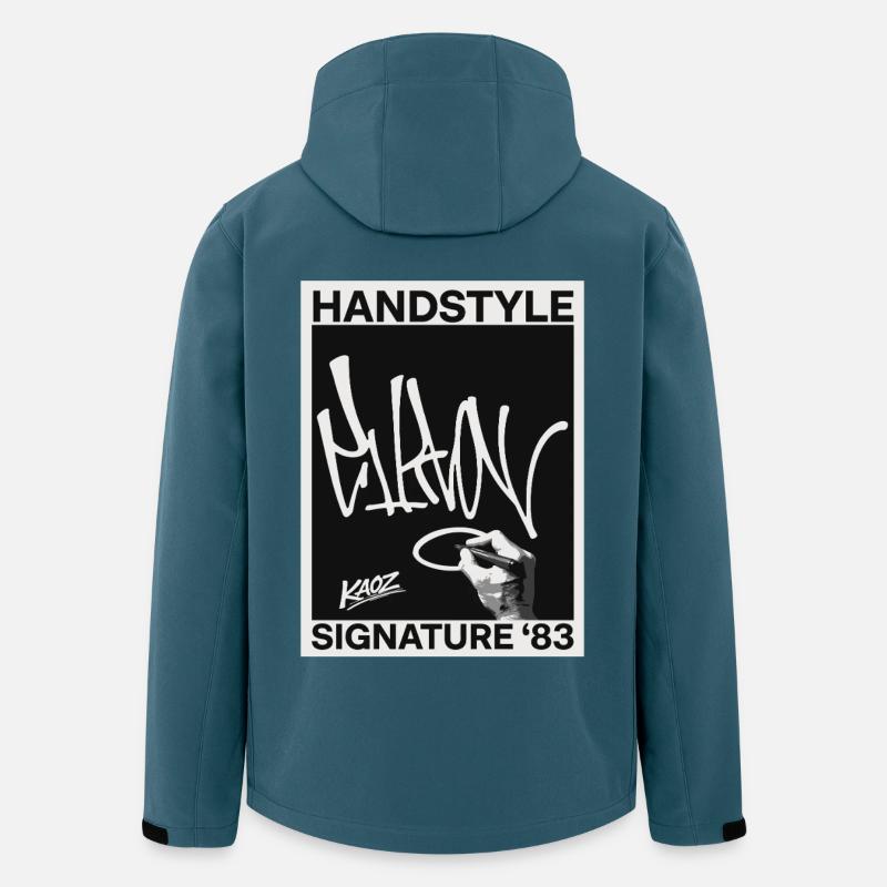 Handstyle Graffiti Signature '83 - Stanley/Stella herre softshelljakke i genanvendt polyester - mørk petrol