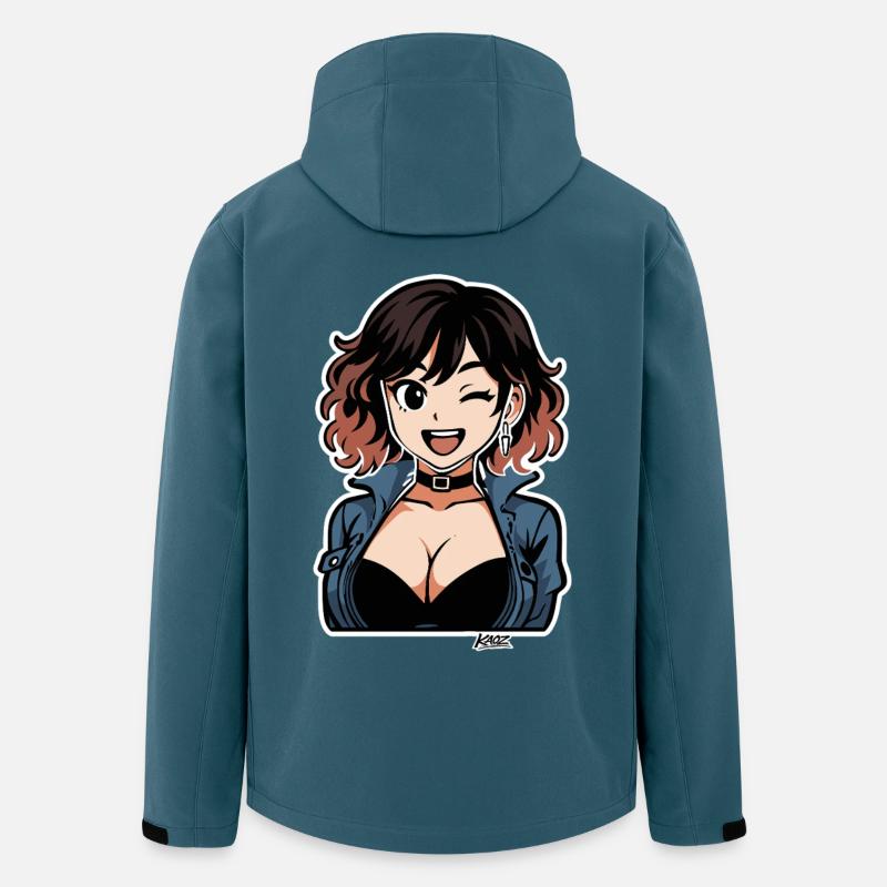 Diva en denim anime audacieuse - Veste softshell homme en polyester recyclé Stanley/Stella - bleu pétrole foncé