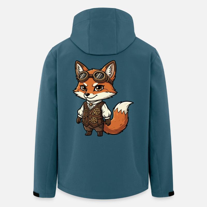 Fox Steampunk Weste Gears Süßer Flieger - Recycelte Männer Softshell-Jacke von Stanley/Stella - Dunkles Petrol