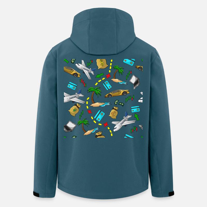 Reisegeld Muster - Recycelte Männer Softshell-Jacke von Stanley/Stella - Dunkles Petrol