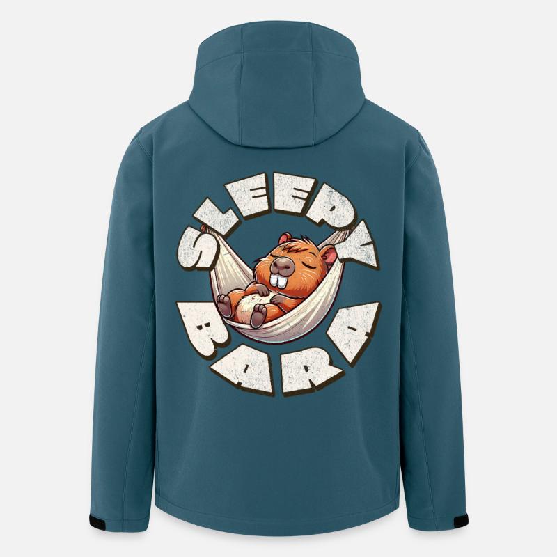 Capybara Sleepy Bara - Recycelte Männer Softshell-Jacke von Stanley/Stella - Dunkles Petrol