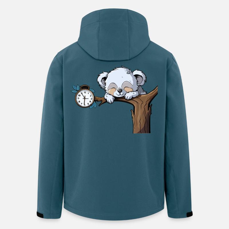 Schlafender Koala am Uhrzweig - Recycelte Männer Softshell-Jacke von Stanley/Stella - Dunkles Petrol