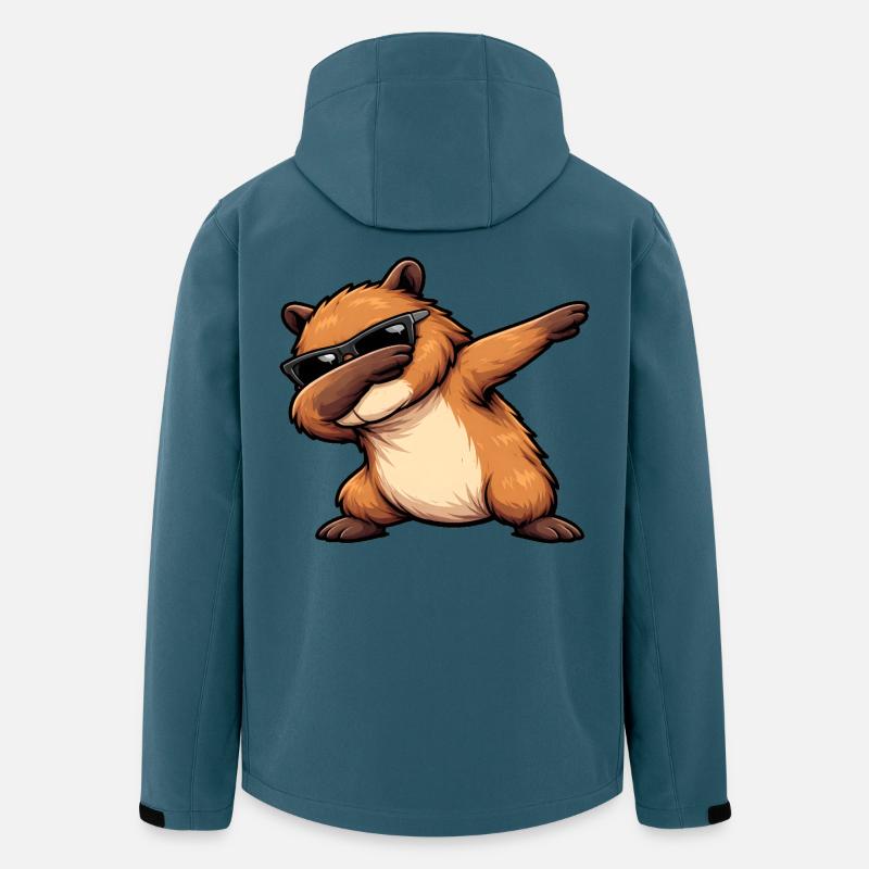 Dabbing Capybara - Recycelte Männer Softshell-Jacke von Stanley/Stella - Dunkles Petrol