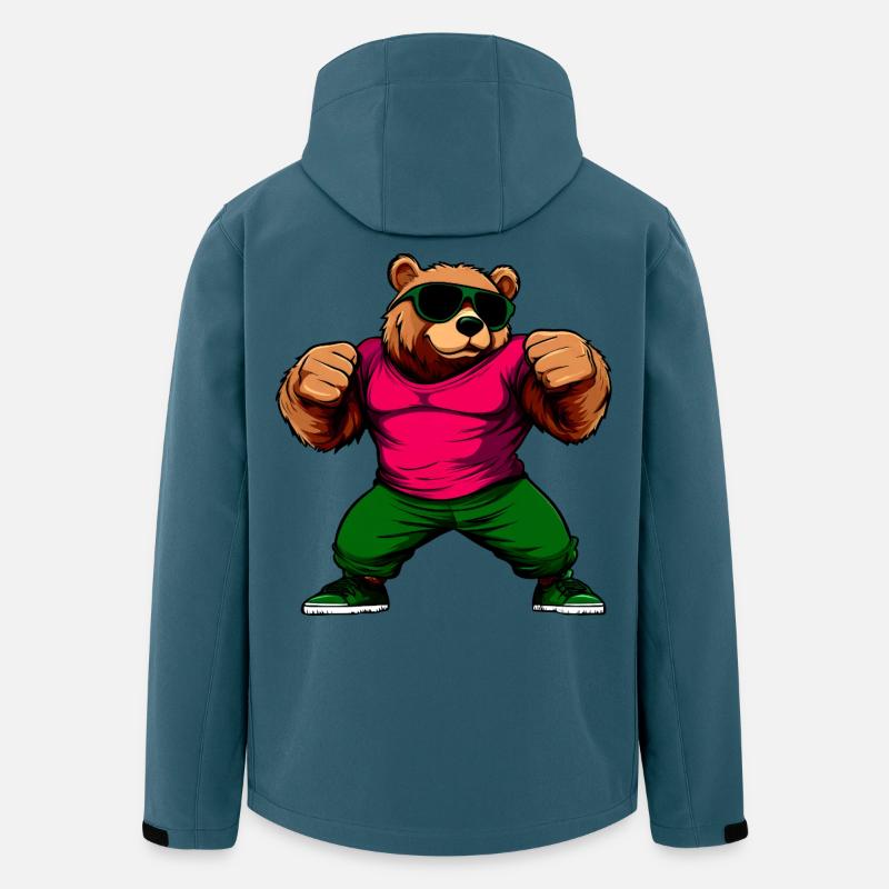 Bären Fitness - Recycelte Männer Softshell-Jacke von Stanley/Stella - Dunkles Petrol