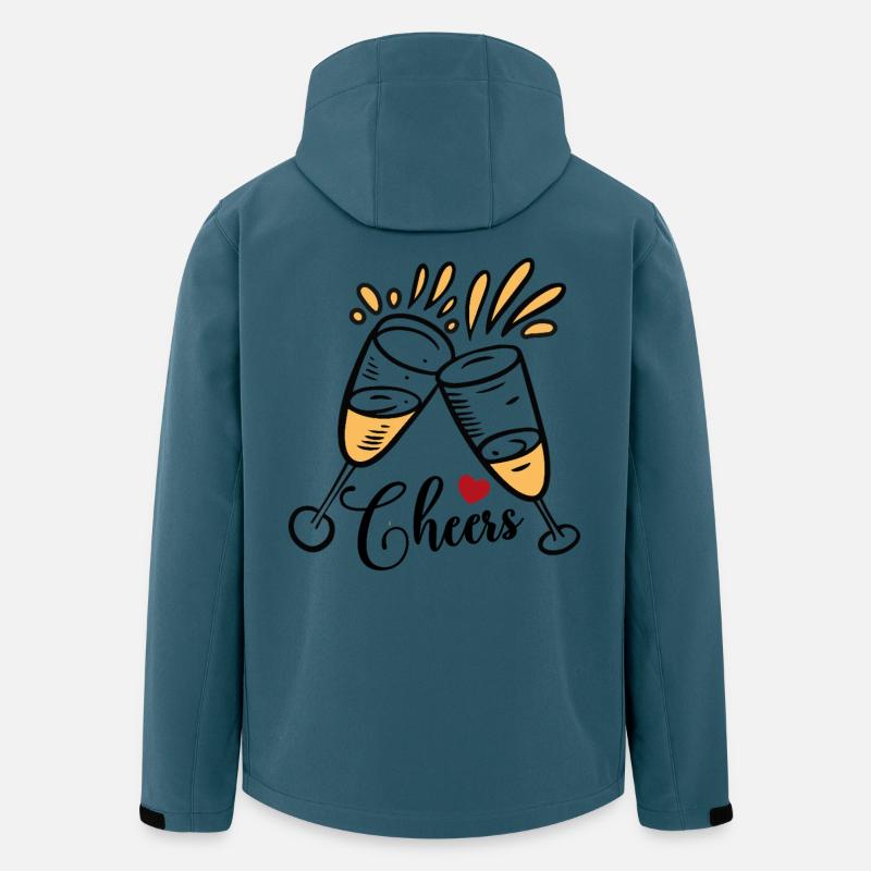 Cheers Sektgläser Anstoßen mit Herz - Stanley/Stella herre softshelljakke i genanvendt polyester - mørk petrol