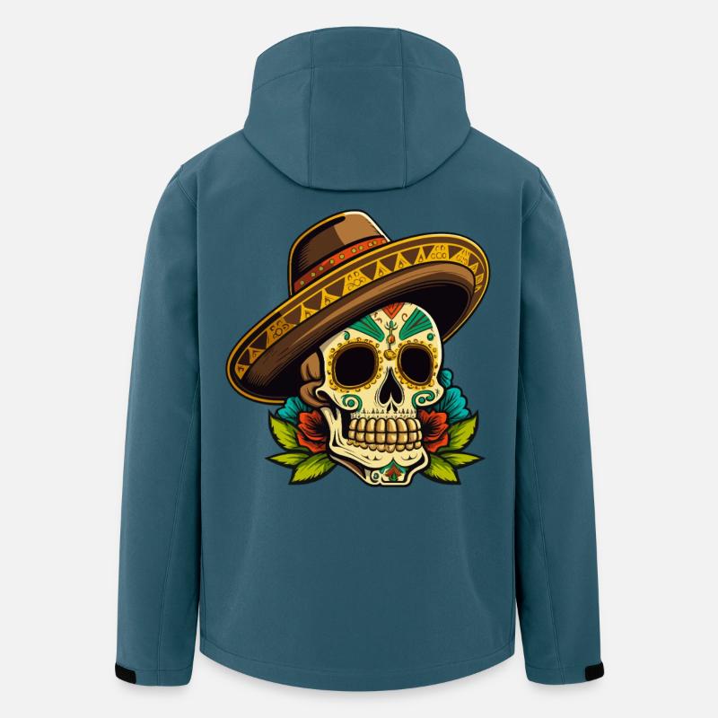 Zuckerschädel Sombrero Blumenkunst - Recycelte Männer Softshell-Jacke von Stanley/Stella - Dunkles Petrol