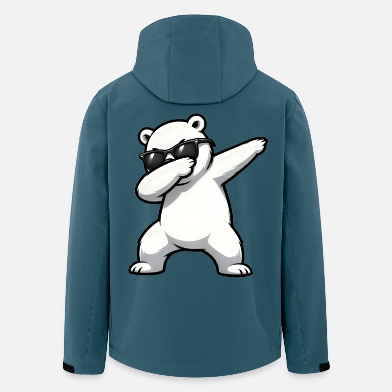 Dabbing Eisbär - Recycelte Männer Softshell-Jacke von Stanley/Stella - Dunkles Petrol