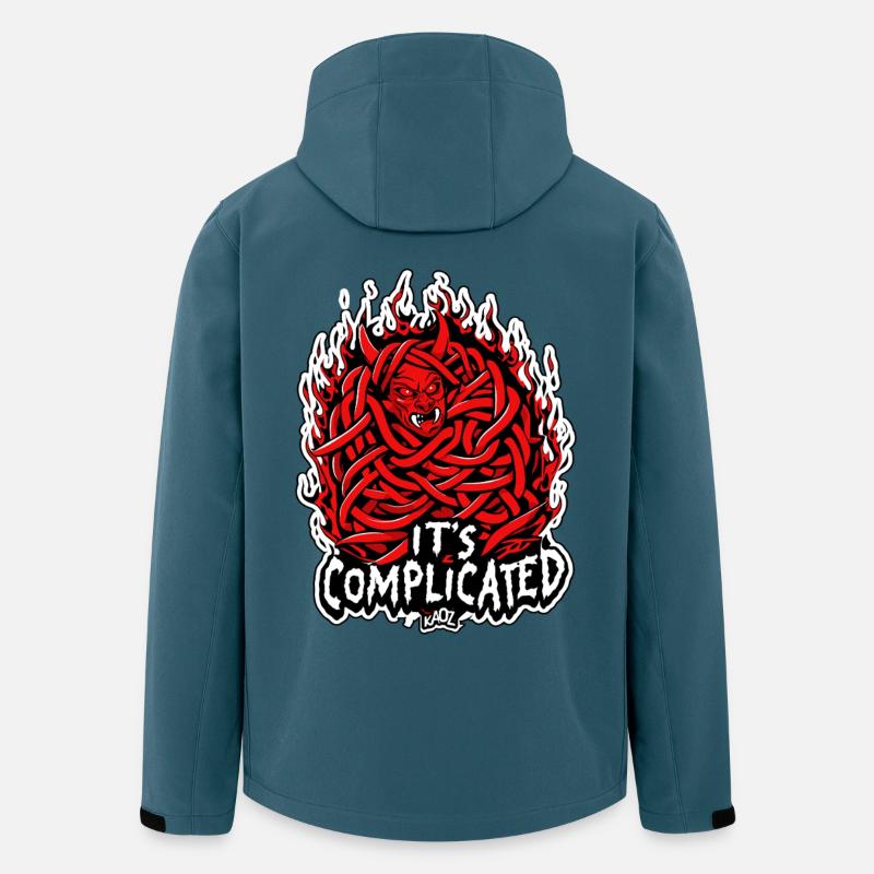 Trasslig elddemon: Det är komplicerat - Softshelljacka herr i återvunnen polyester Stanley/Stella - mörk petrol