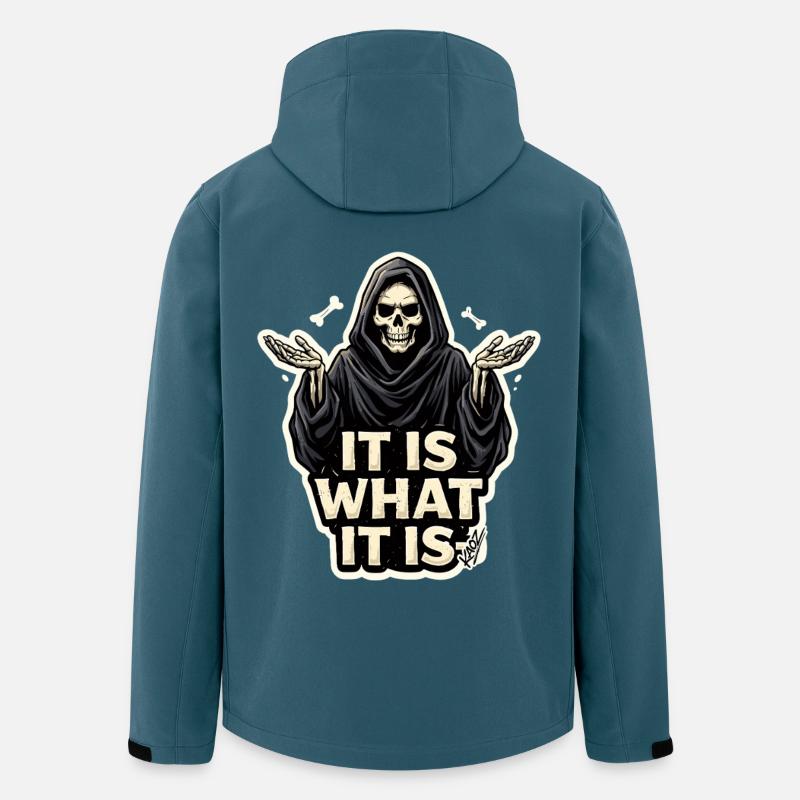 Reaper, c’est comme ça - Veste softshell homme en polyester recyclé Stanley/Stella - bleu pétrole foncé