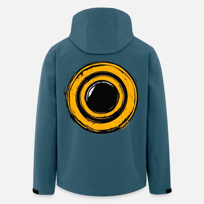 Kreisförmiger Pinselring-Burst - Recycelte Männer Softshell-Jacke von Stanley/Stella - Dunkles Petrol