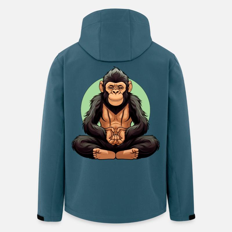 Affen Yoga / Yogi Affe - Recycelte Männer Softshell-Jacke von Stanley/Stella - Dunkles Petrol