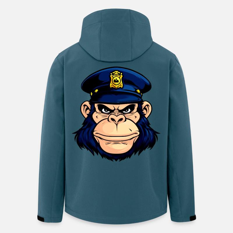 Affen Polizei - Recycelte Männer Softshell-Jacke von Stanley/Stella - Dunkles Petrol