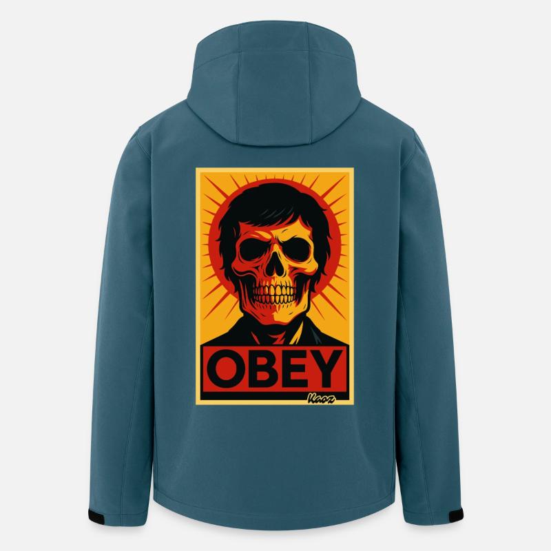 Affiche pop art Skull Rays - Veste softshell homme en polyester recyclé Stanley/Stella - bleu pétrole foncé