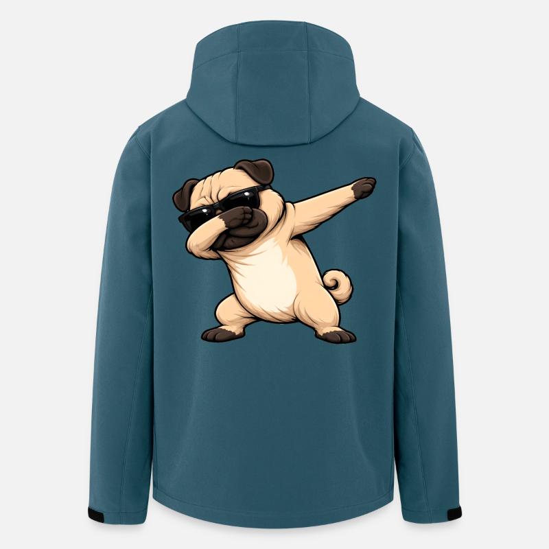 Dabbing Mops - Recycelte Männer Softshell-Jacke von Stanley/Stella - Dunkles Petrol