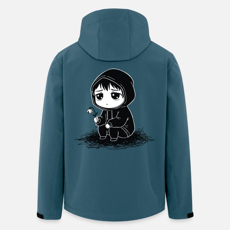 Kind-Hoodie verblasste Blumentraurigkeit - Recycelte Männer Softshell-Jacke von Stanley/Stella - Dunkles Petrol