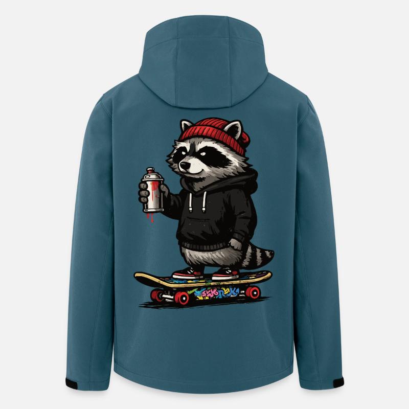 Waschbär Skate Graffiti - Recycelte Männer Softshell-Jacke von Stanley/Stella - Dunkles Petrol