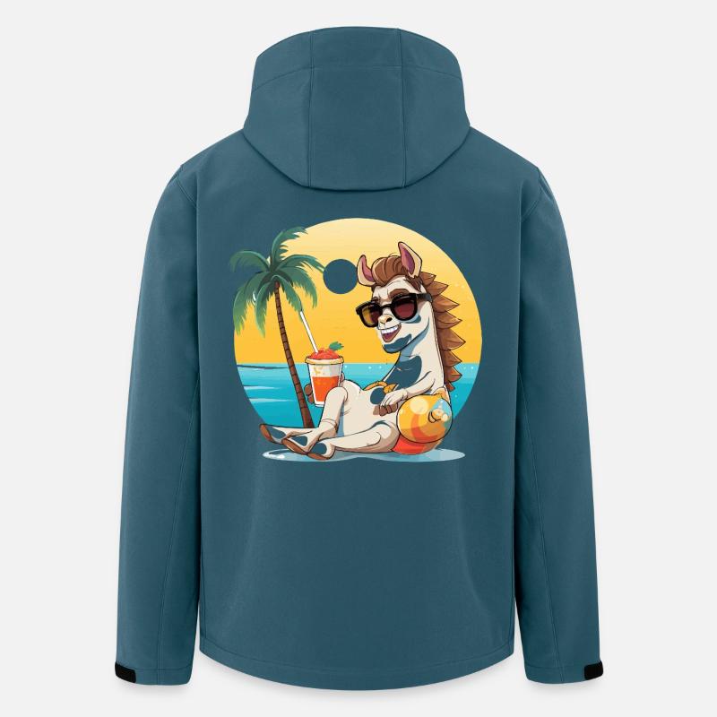 Sonnenstrand-Lama im Urlaub - Recycelte Männer Softshell-Jacke von Stanley/Stella - Dunkles Petrol