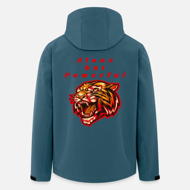 Sigura Design Mächtiger Tiger - Recycelte Männer Softshell-Jacke von Stanley/Stella - Dunkles Petrol