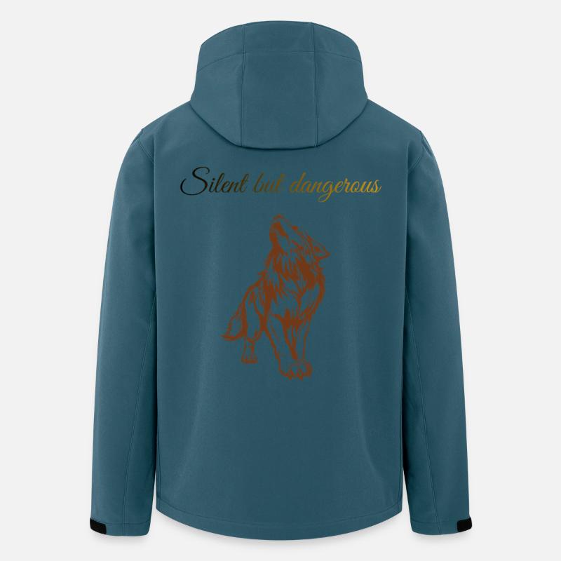 Sigura-Design Silent Wolf Howl - Recycelte Männer Softshell-Jacke von Stanley/Stella - Dunkles Petrol