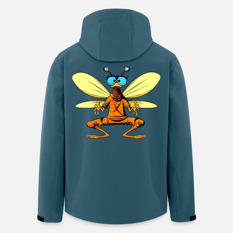 Fliege Yogi - Recycelte Männer Softshell-Jacke Discoverer von Stanley/Stella - Dunkles Petrol