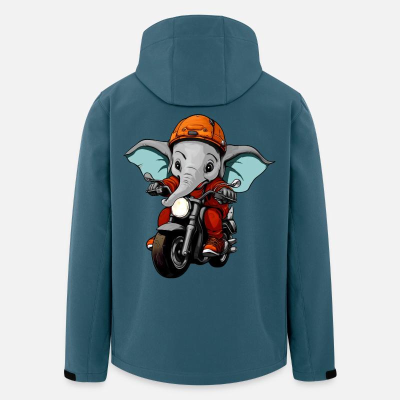 Motorrad Elefanten - Recycelte Männer Softshell-Jacke von Stanley/Stella - Dunkles Petrol