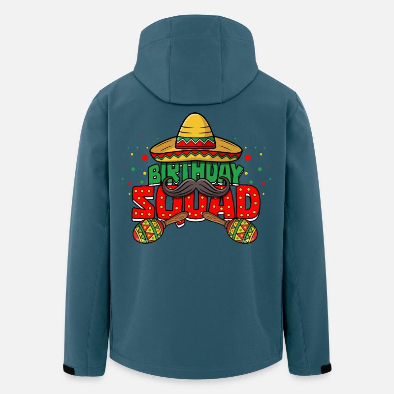 Équipe d’anniversaire Cinco de Mayo Mexican - Veste softshell homme en polyester recyclé Stanley/Stella - bleu pétrole foncé