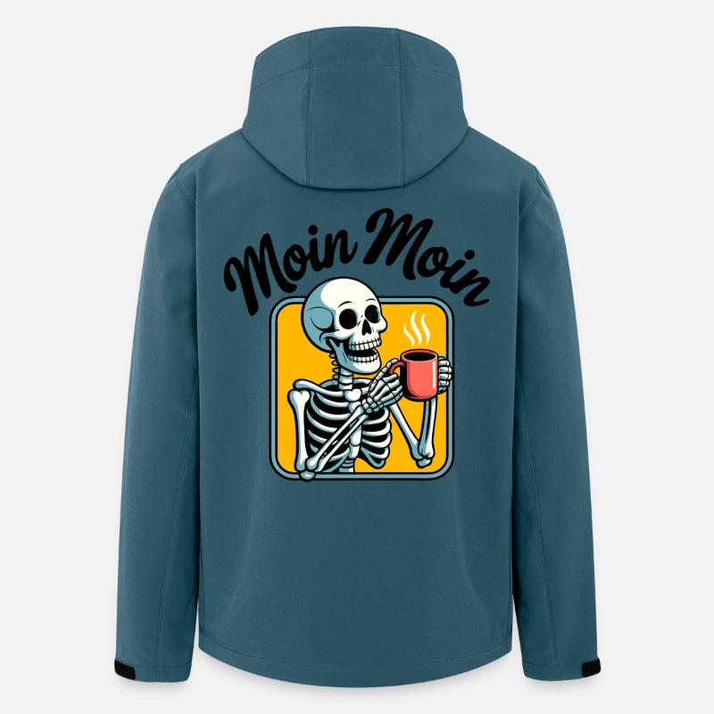 Erst Kaffee Skelett - Recycelte Männer Softshell-Jacke von Stanley/Stella - Dunkles Petrol