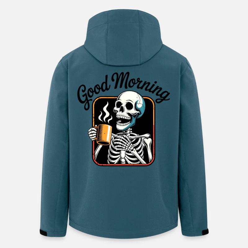 Coffee Skeleton with Steaming Cup - Men’s Recycled Softshell Jacket by Stanley/Stella - stargazer