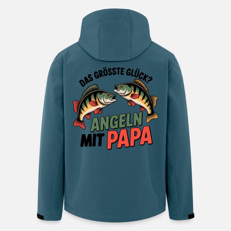 Angeln mit Papa - Recycelte Männer Softshell-Jacke von Stanley/Stella - Dunkles Petrol