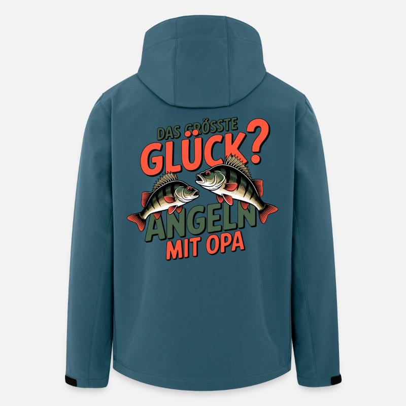 Opa & Enkel Angeln - Recycelte Männer Softshell-Jacke von Stanley/Stella - Dunkles Petrol