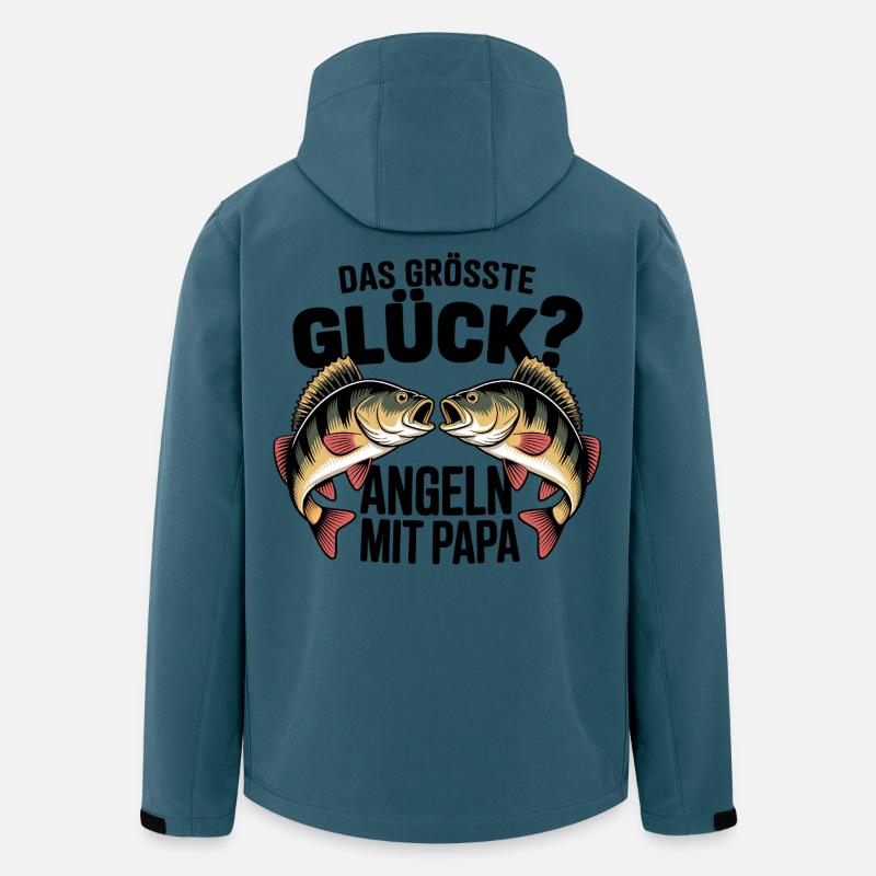 Angeln mit Papa - Recycelte Männer Softshell-Jacke von Stanley/Stella - Dunkles Petrol