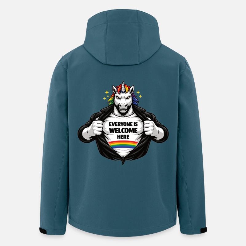 Vielfalt & Respekt Regenbogen Statement Design - Recycelte Männer Softshell-Jacke von Stanley/Stella - Dunkles Petrol