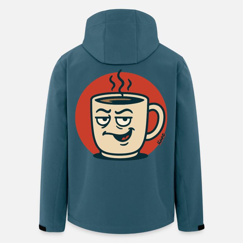 Tasse de café sournoise - Veste softshell homme en polyester recyclé Stanley/Stella - bleu pétrole foncé