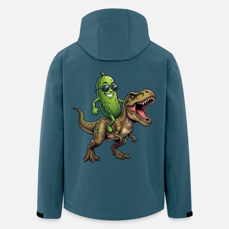 Saure Gurke reitet auf Dinosaurier - Recycelte Männer Softshell-Jacke von Stanley/Stella - Dunkles Petrol