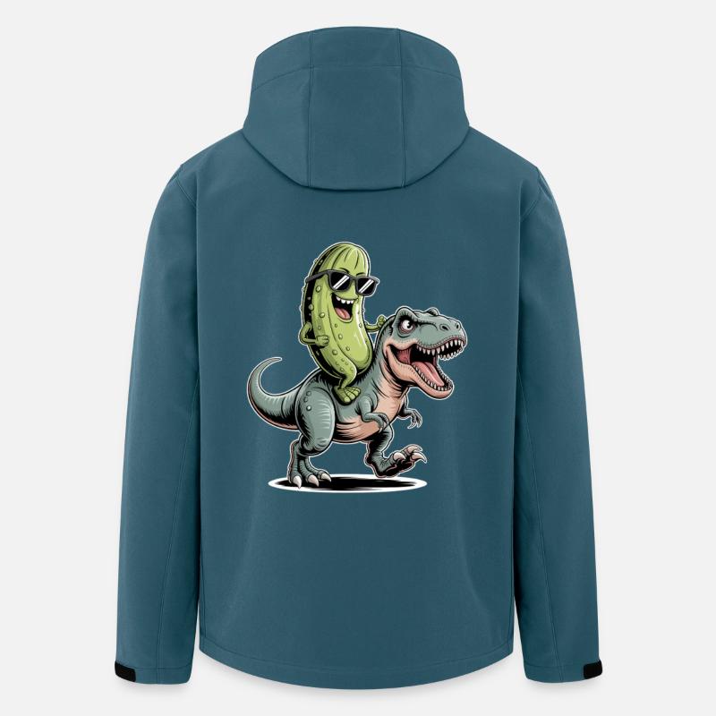 Saure Gurke reitet auf Dinosaurier - Recycelte Männer Softshell-Jacke von Stanley/Stella - Dunkles Petrol