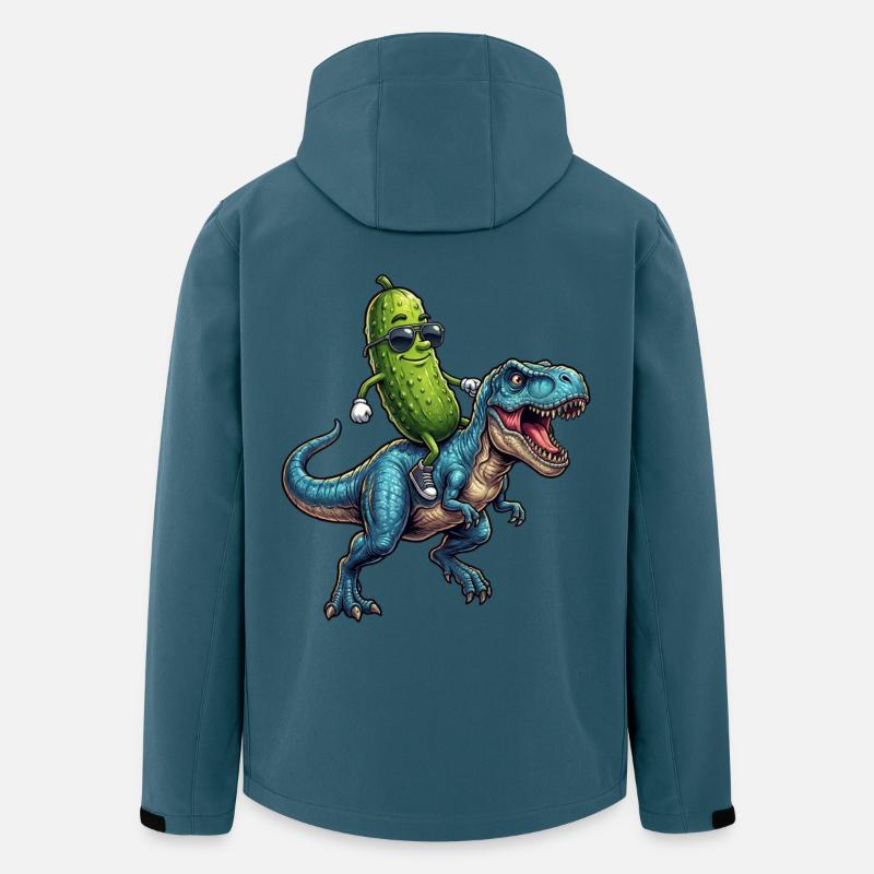 Saure Gurke reitet auf Dinosaurier - Recycelte Männer Softshell-Jacke von Stanley/Stella - Dunkles Petrol