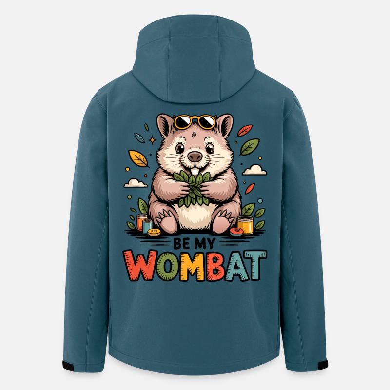 Süßer Wombat Love - Recycelte Männer Softshell-Jacke von Stanley/Stella - Dunkles Petrol