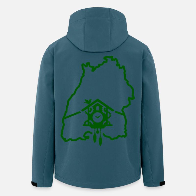 Ländle-Zeit: Baden-Württemberg Silhouette - Recycelte Männer Softshell-Jacke von Stanley/Stella - Dunkles Petrol